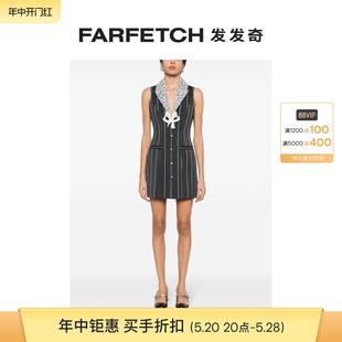 Rich女士无袖 Alessandra 细条纹迷你连衣裙FARFETCH发发奇