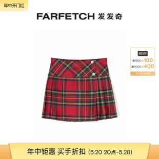 格纹百褶半身裙FARFETCH发发奇 SIOLA童装