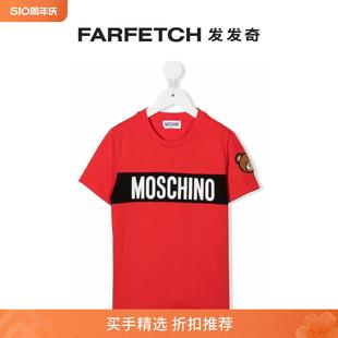 莫斯奇诺 Moschino童装 logo印花T恤FARFETCH发发奇