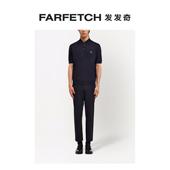 Prada普拉达男士 logo刺绣polo领上衣FARFETCH发发奇