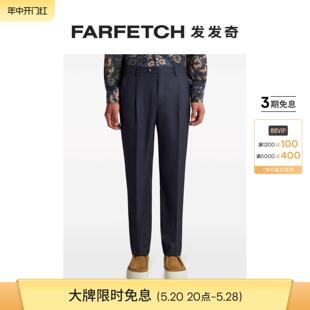 Etro男士 细条纹羊毛长裤 FARFETCH发发奇