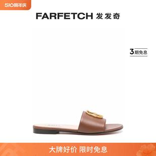 FARFETCH发发奇 标牌皮质拖鞋 Emblem Bally巴利女士