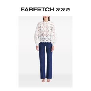 Renta女士Gardenia Oscar 凸花蕾丝罩衫 FARFETCH发发奇