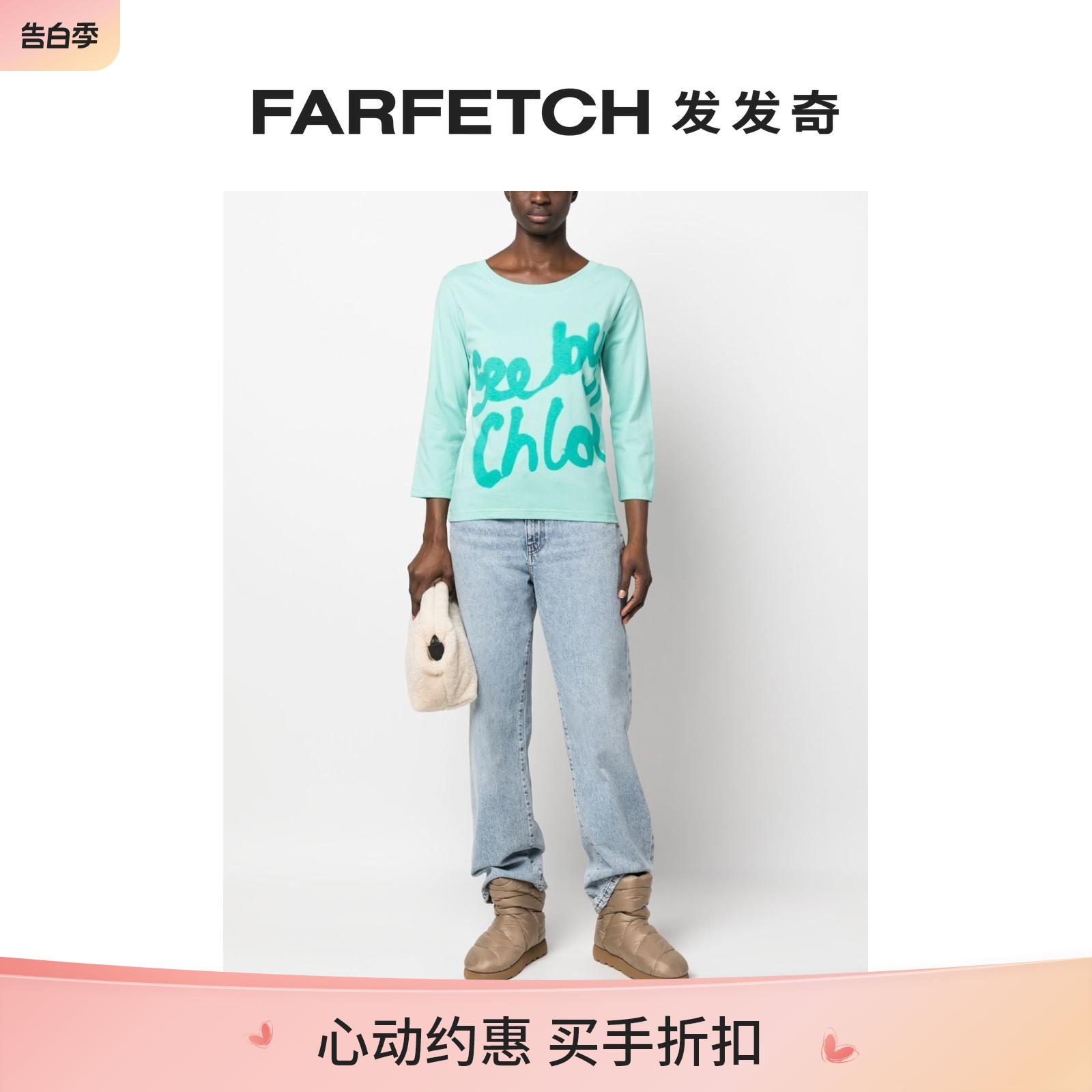 See By Chloe女士logo印花长袖T恤FARFETCH发发奇