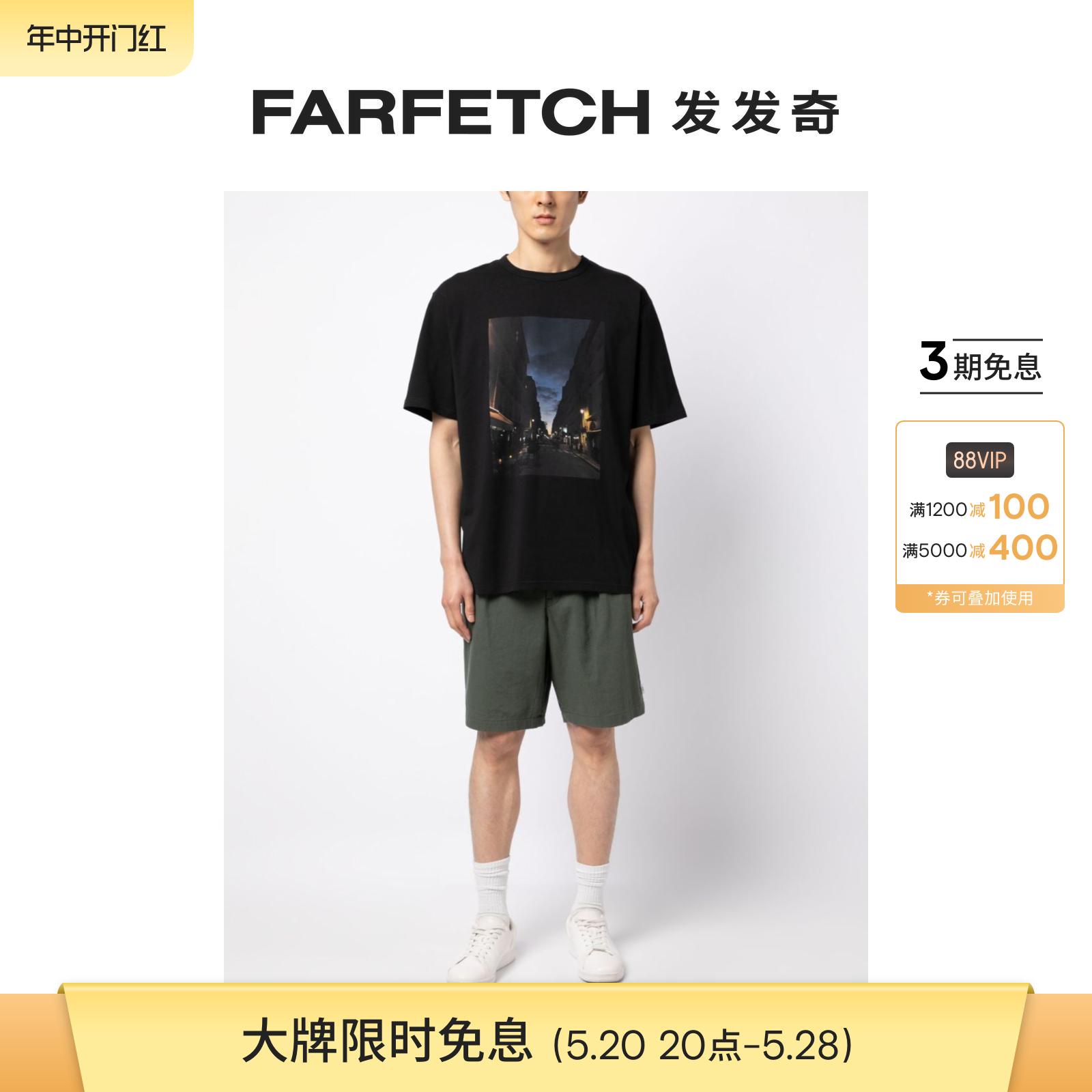 Agnes B.男士照片印花棉T恤FARFETCH发发奇