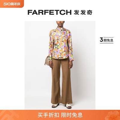 Double J.女士花卉印花真丝衬衫 FARFETCH发发奇