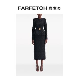 Final Oscar Renta女士Sunflower Sale 粗花呢束腰夹克FAR