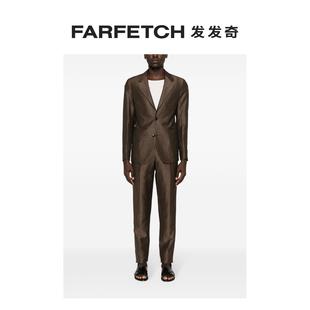 单排扣亚麻混纺西装 套装 Armani阿玛尼男士 Emporio FARFETCH发发奇