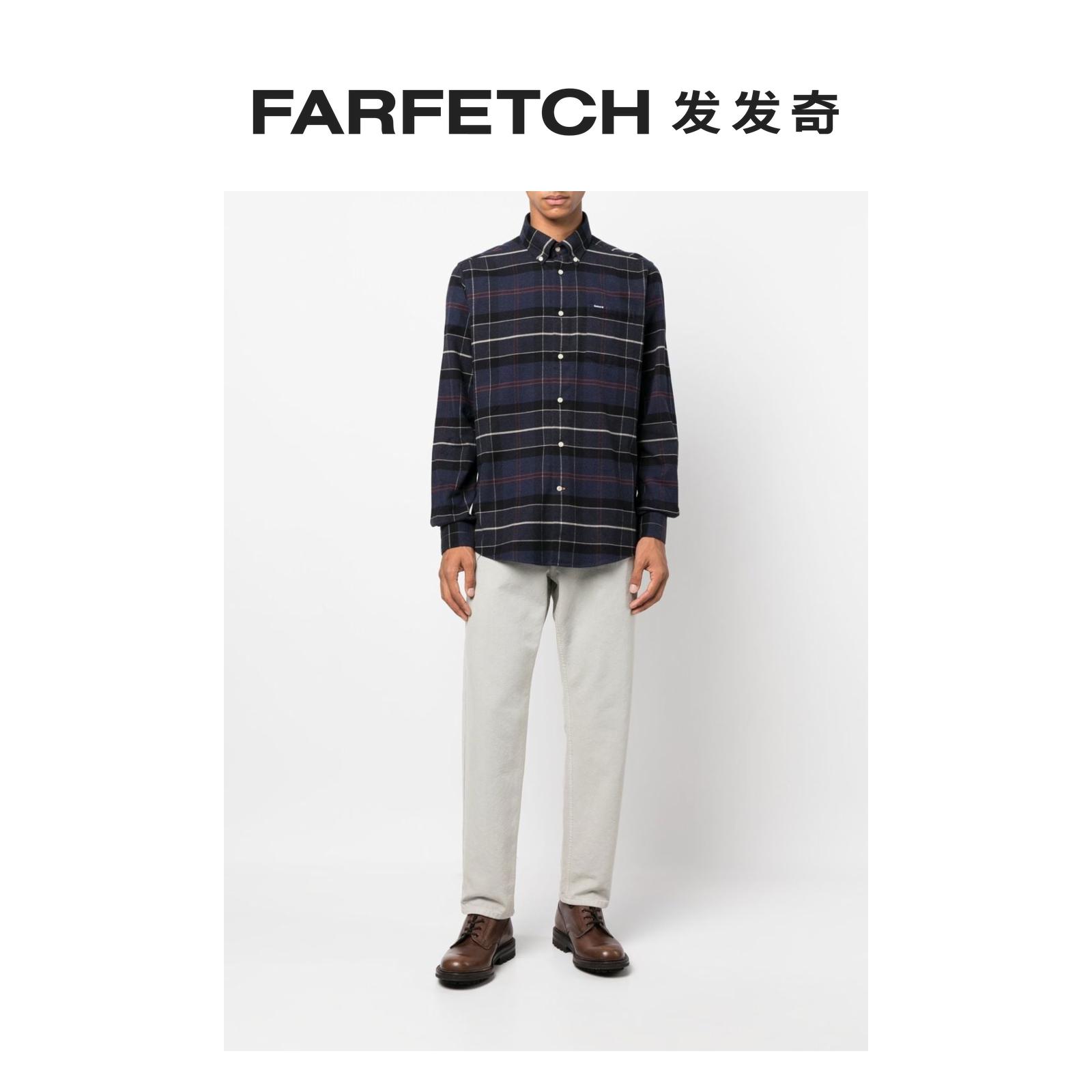 Barbour男士格纹长袖衬衫FARFETCH发发奇