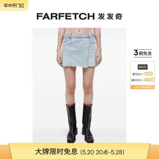 中腰牛仔半身裙FARFETCH发发奇 Done女士裹身式