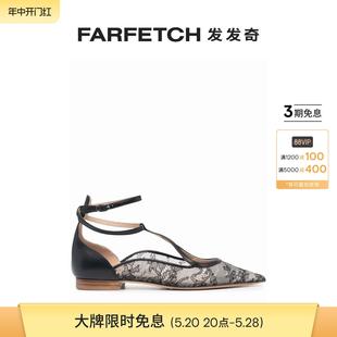 Scarosso女士Gae 花卉蕾丝平底鞋 FARFETCH发发奇