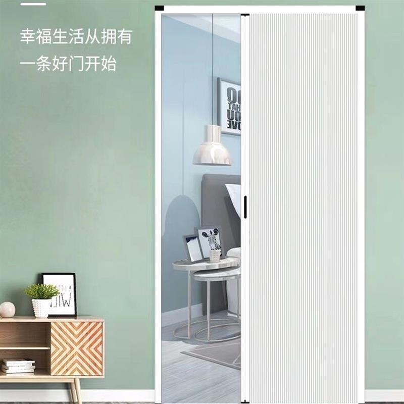 铝合金隐形蜂巢折叠推拉门免打孔卧室厨房阳台卫生间浴室隔断移门