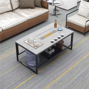 茶桌一体一整套茶几办公室商用网红商务茶几轻奢岩板茶台简约新款