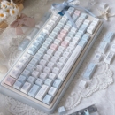 wy外设蓝色的雨新原厂高度五面热升华个性可爱键帽适配机械键盘