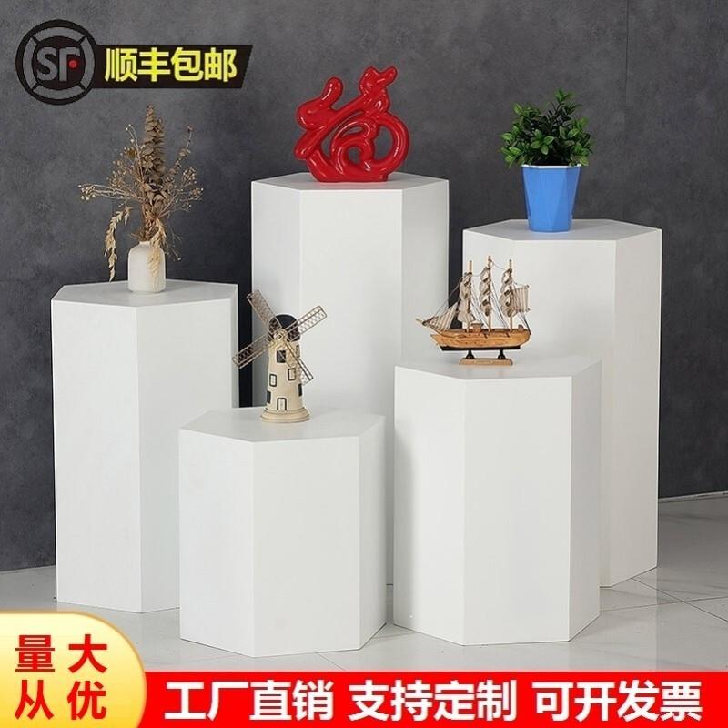 木制烤漆展示柜六边形展示台智能锁净水器展台方形六角发光台定做