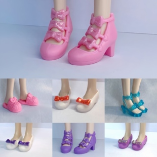 高跟鞋坡跟鞋烂草莓可儿小布心怡momoko丽佳娃娃可穿鞋子女孩玩具