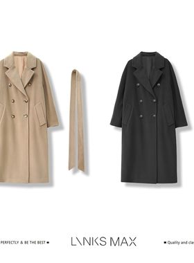 【钱老板专属】 Links Max 静奢风羊绒羊毛双排扣毛呢大衣26138