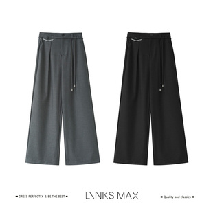 【钱老板专属】LINKS MAX老钱风天丝醋酸垂感休闲西装裤16332