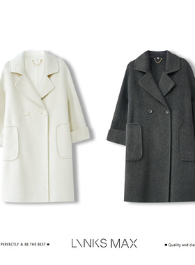 【钱老板专属】Links Max简约时尚羊毛驼绒双面毛呢大衣外套36876
