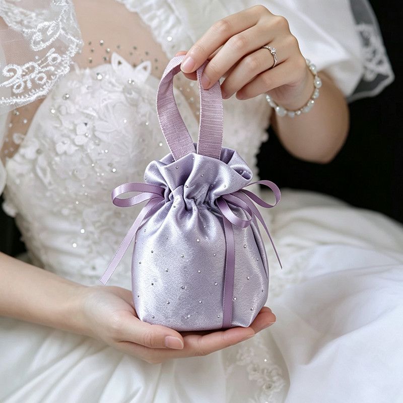 新款带钻喜糖袋子结婚婚礼订婚糖果小高级包装袋礼品袋布袋礼袋