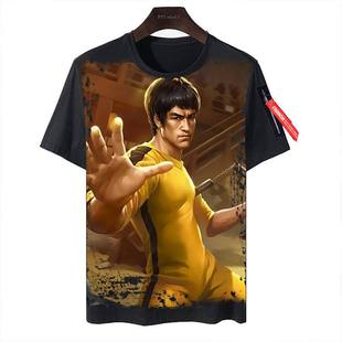 李小龙 衣服T恤亚马逊  服装 来图 外贸男装男款