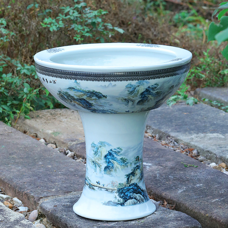 陶瓷鱼缸景德镇瓷底座创意金鱼缸高脚水浅乌龟缸睡莲碗莲养鱼养花,宠物/宠物食品及用品,底柜/落地缸,淘宝优惠券,粉丝福利购,淘宝优惠卷