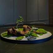 餐桌中间摆花桌摆大圆桌转盘枯景摆件高端酒店餐厅微缩景观摆台