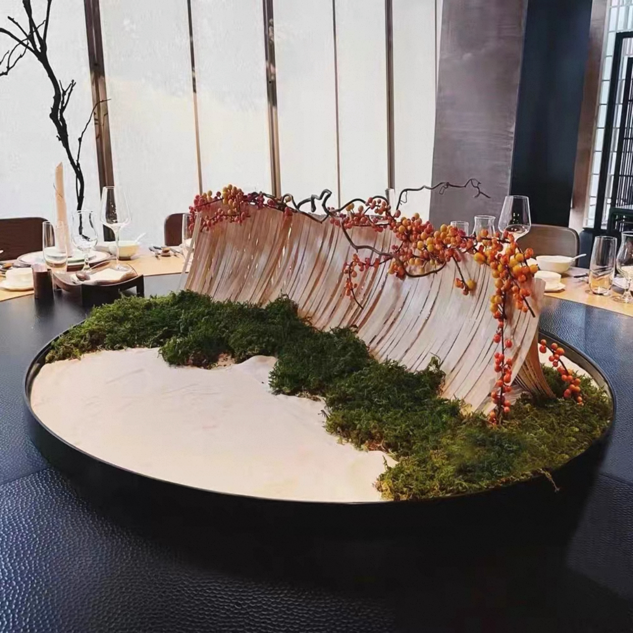 餐桌中间永生苔藓景观摆件