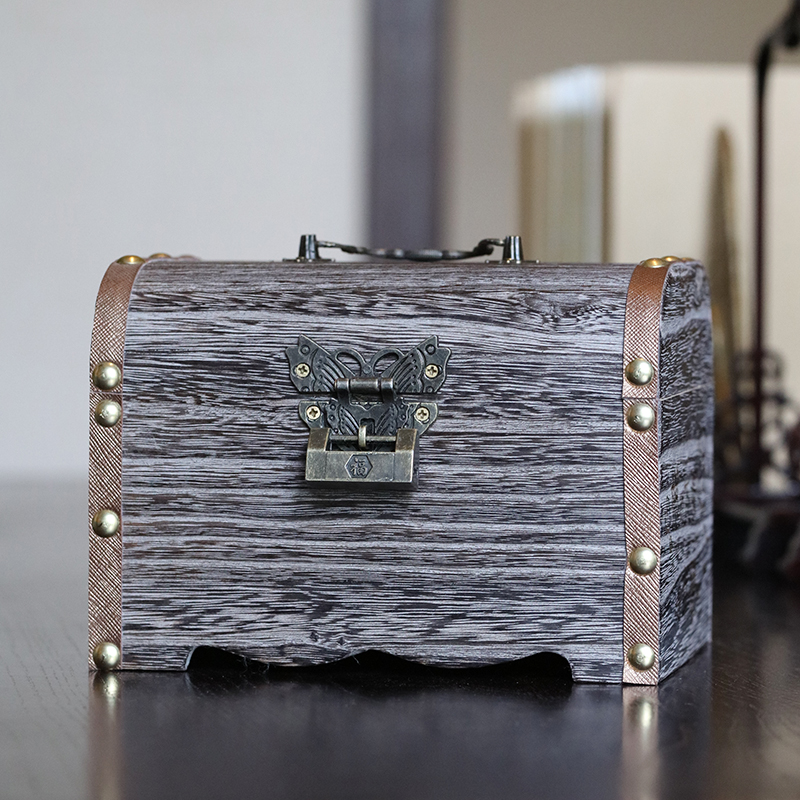 儿童存钱罐只进不出带锁收纳盒木存钱箱网红防摔儿童存钱罐密码箱