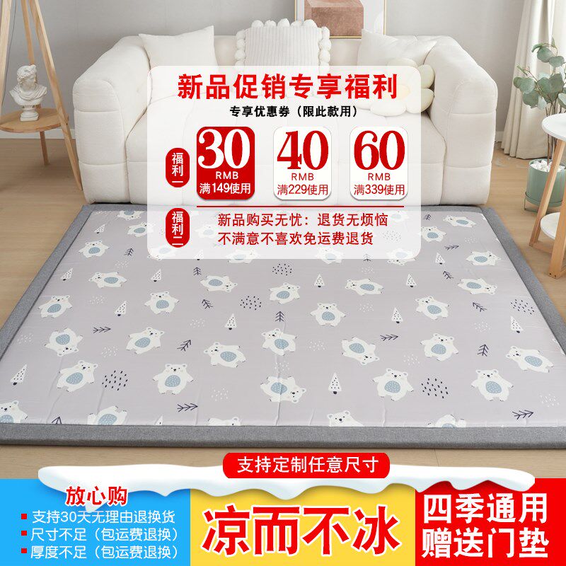 卧室地毯防摔婴儿客厅爬行垫加厚地垫儿童爬爬垫卡通冰丝凉席夏季