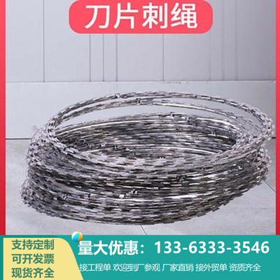 刀片刺绳防盗户外笼刺网防盗网防爬刺铁丝网晾衣绳带刺铁丝