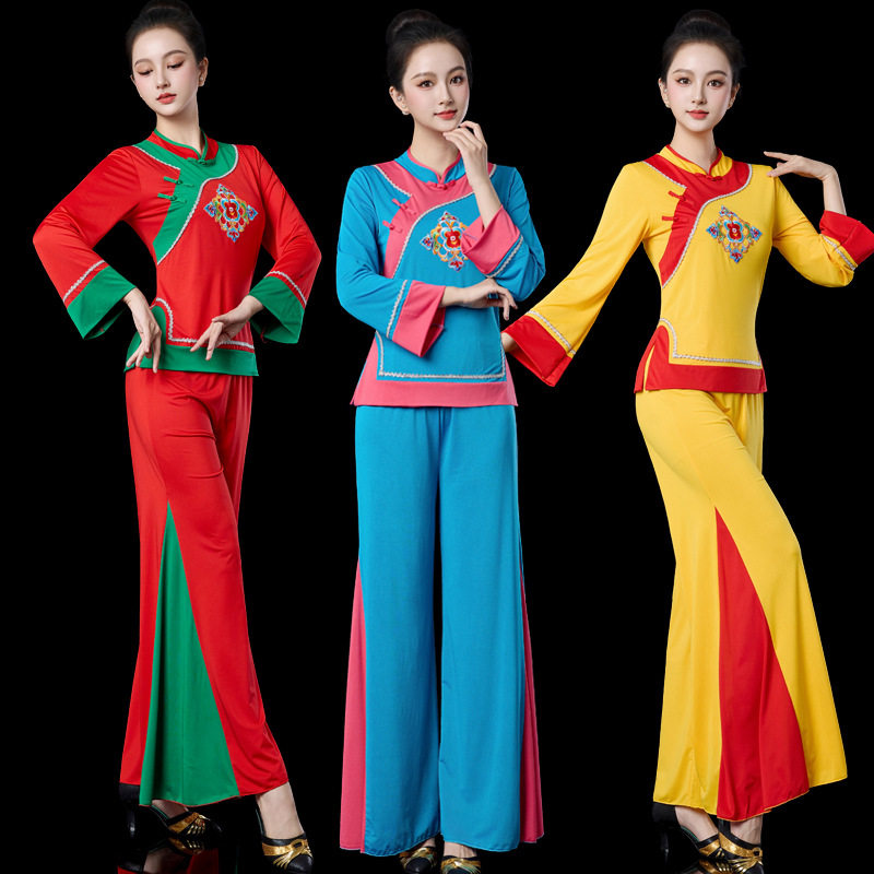 新款中老年广场舞服装女春夏装新款套装跳舞衣古典秧歌舞蹈表演