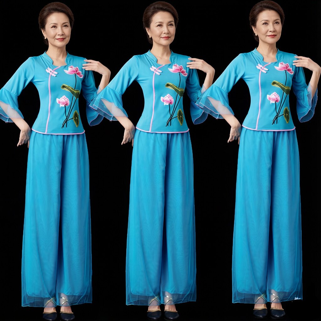 广场舞服装套装秋季新款腰鼓舞打鼓服秧歌舞中老年大码舞蹈演出服