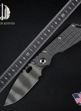 美国进口Strider挺进者SMF户外迷彩粉末钢战术求生装备便携折叠刀