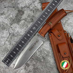 意大利进口极端武力豪华版杜宾犬4代玫瑰木柄户外战术多功能直刀