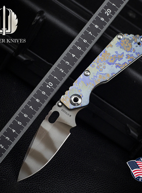 美国Strider挺进者2025刀展定制款SNG全钛柄迷彩高硬度战术折叠刀
