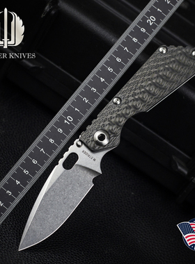 美国Strider挺进者2025刀展定制款SNG户外野营防身碳纤维柄折叠刀