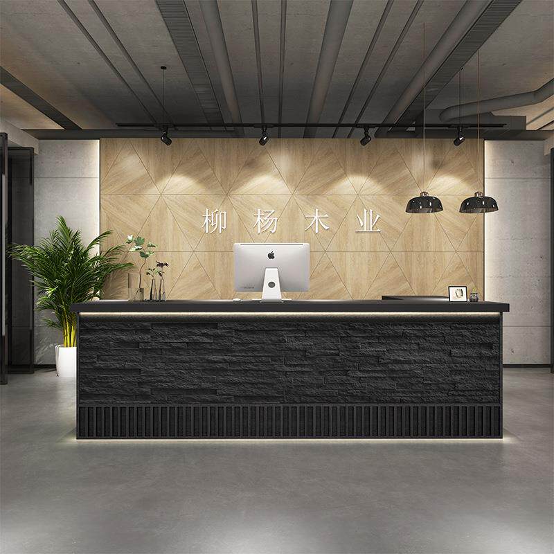 民宿收银台工业复古风前台饭店柜台酒吧接待台可logo中式吧台