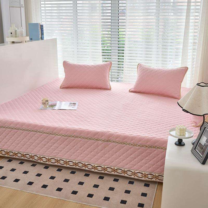 轻奢全棉榻榻米床垫纯棉夹棉炕垫防滑纯棉床盖床垫褥子纯色床护垫