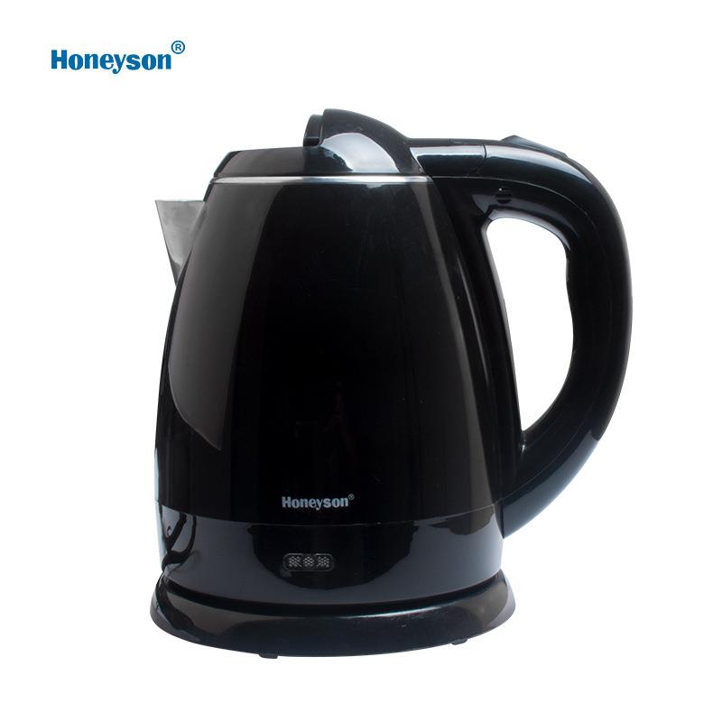 Honeyson酒店电热水壶双层不锈钢304内胆烧水壶防干烧自断电1.2L