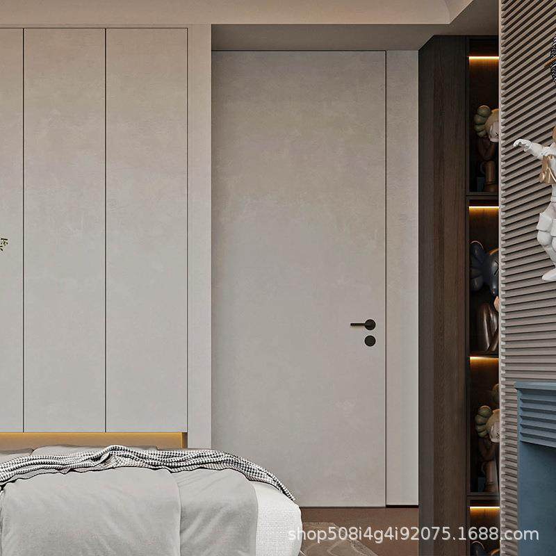 白坯涂料隐形门门墙同色隐形门极简风格外平内开无边框门可刷漆