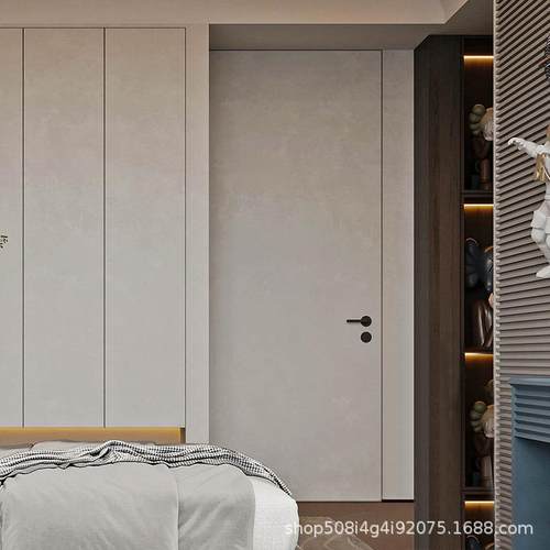 白坯涂料隐形门门墙同色隐形门极简风格外平内开无边框门可刷漆