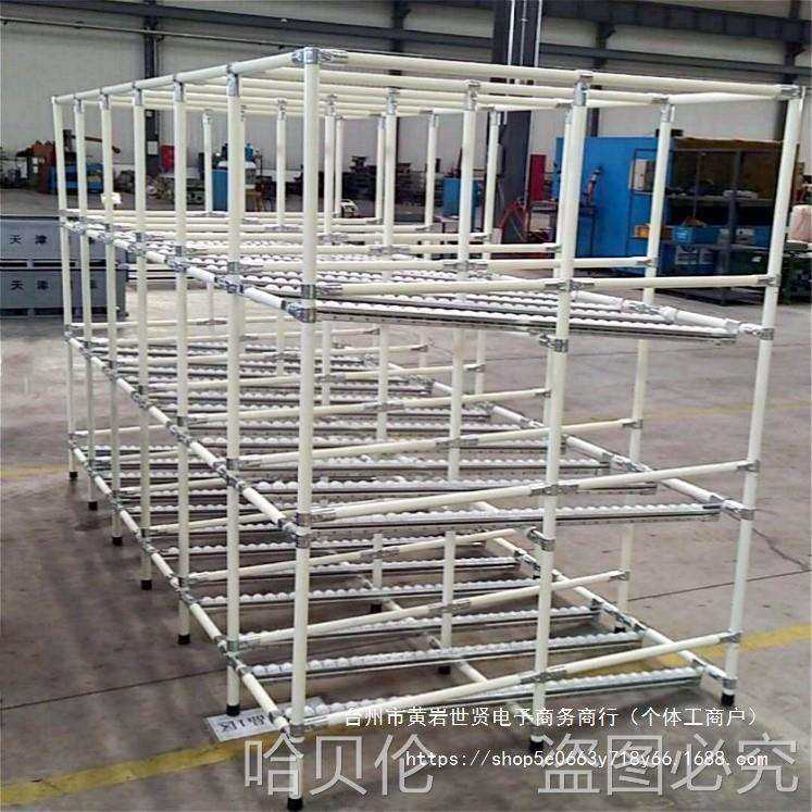 物料架流利斜面工厂先进先出架滚动式流利条精益管货架线棒花色