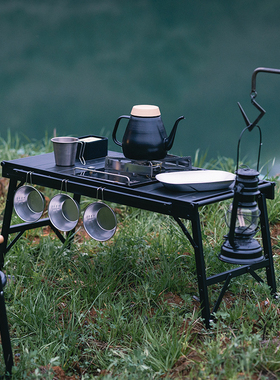 Onway Sports户外露营蛋卷桌折叠桌复古烧烤野餐桌便携IGT桌黑化