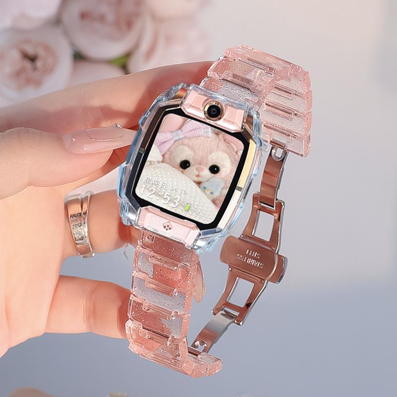 适用小天才电话手表带透明z10柯南z8Z7z9儿童树脂表链Q1AD2保护壳