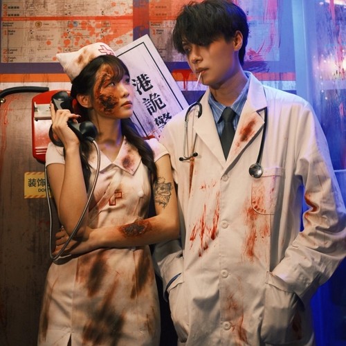 护士服cos万圣节医装情侣