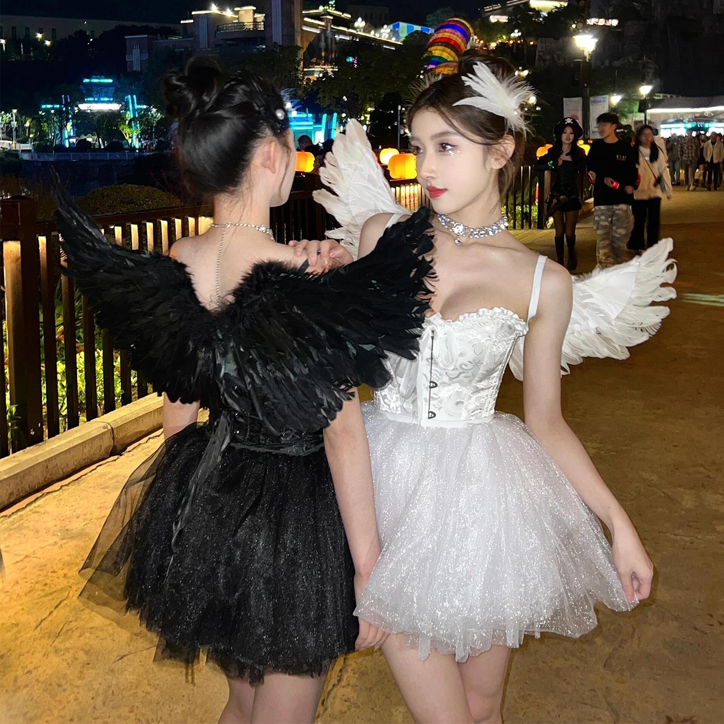 万圣节cosplay天使恶魔羽