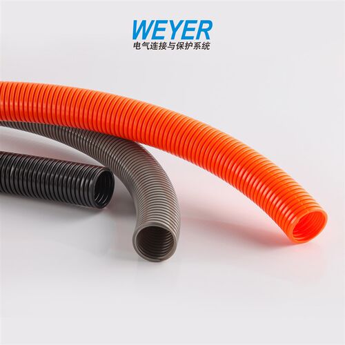 WY-PE聚乙烯软管深灰色黑色橙色波纹管电线穿线管WEYER无卤添加
