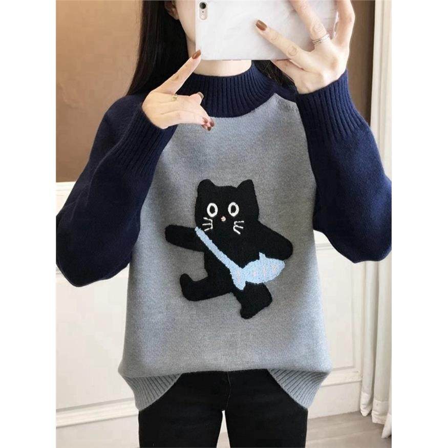 初中生秋冬女生半高领加厚针织衫，中学生及大龄女生丝绒底针织衫,个性定制/设计服务/DIY,棉服工装,淘宝优惠券,粉丝福利购,淘宝优惠卷