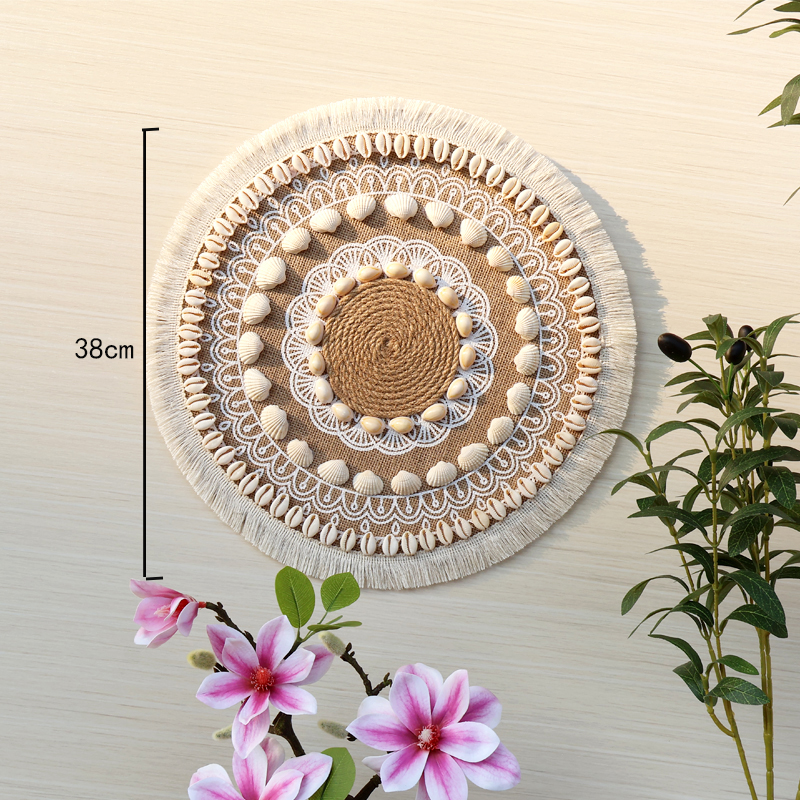 北欧简约手工编织背景墙装饰挂件